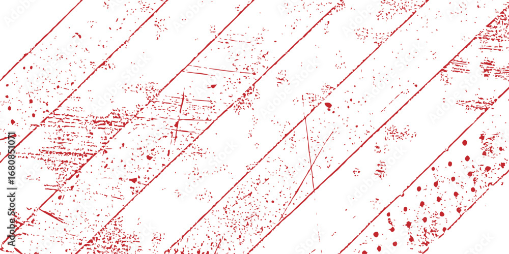 Poster abstract textured background with diagonal lines and scattered red and white patterns creating a vis