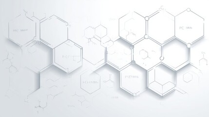 Obraz premium Chemical Structure Background Displaying Various Molecular Designs and Formulas in a Minimalist Style