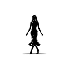 A stylized figure plays an acoustic guitar while walking.