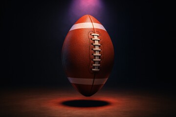 Futuristic glowing football design. Use for esports graphics, digital sports ads, gaming promotions and modern branding
