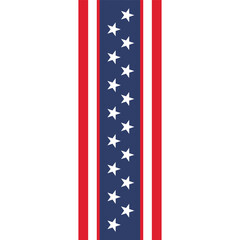 Realistic vector illustration of an American patriotic banner with stars and stripes. Ideal for Independence Day, USA veterans’ events, national pride celebrations, and festive designs