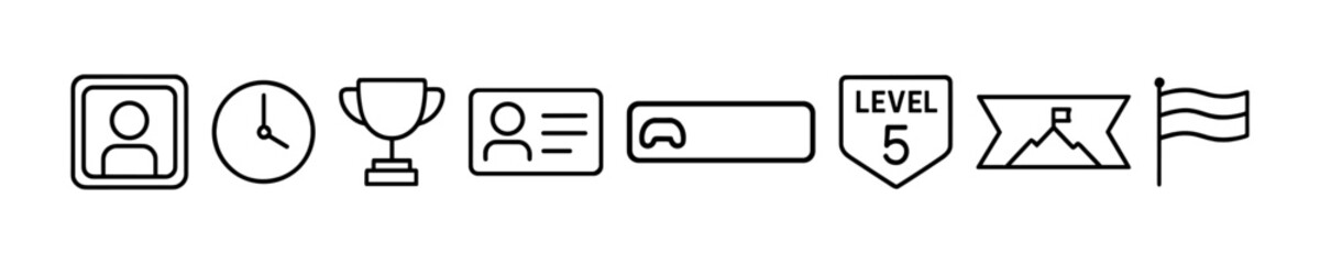 Goal Reaching Vector Succes Outline Icon Set