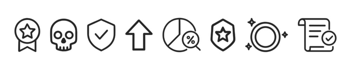 Level Reaching Up Vector Outline Icon Set