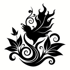 flow Designs vector clean black silhouette design white background