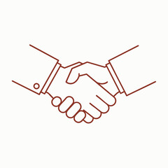 Fototapeta premium Two business professionals engaging in a handshake, symbolizing agreement and collaboration in a neutral background