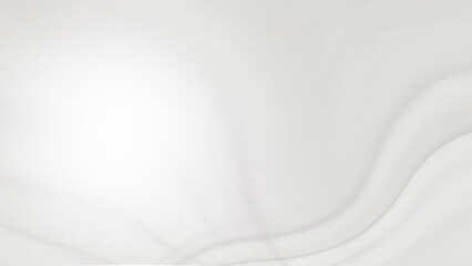 Abstract background of slightly sheer white fabric. Fabric is draped in gentle curves creating soft shadows and highlights that give flowing, ethereal feel. Bright white light glows from top left