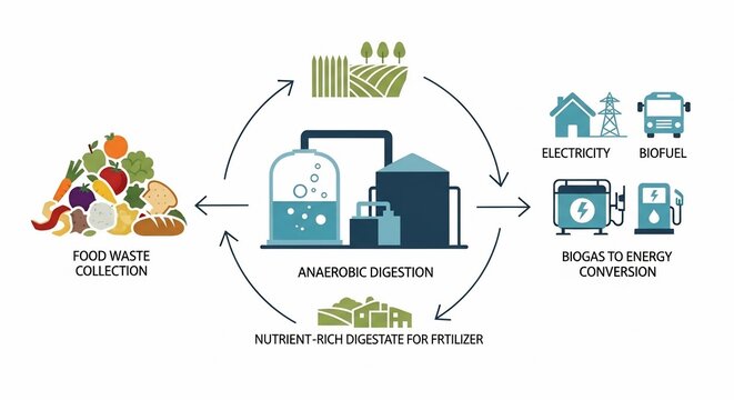 Circular Food Waste Management System Anaerobic Digestion to Renewable Energy.