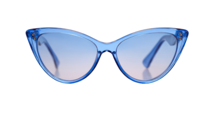 Trendy cat-eye sunglasses with tinted lenses isolated on transparent background