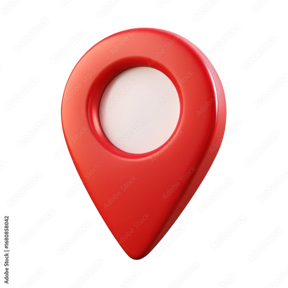 Poster 3d red location pin marker isolated on transparent background