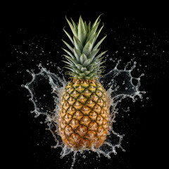 Pine tree splashing into water