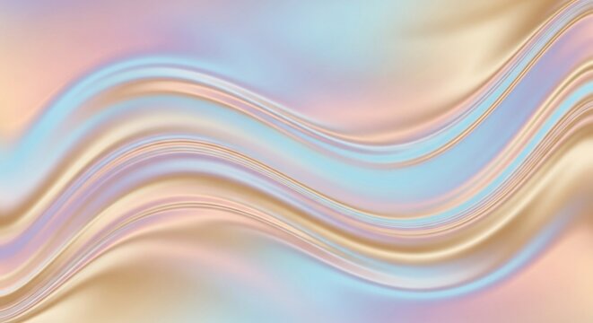 Gentle Iridescent Flow of Nacreous Pastel Waves on a Silky Abstract Canvas. - Powered by Adobe
