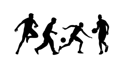 Athletes running and jumping sports action