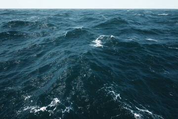 Fototapeta premium Wide shot of choppy ocean waves