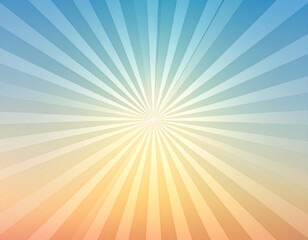 Obraz premium Bright sunburst background with gradient sky and warm light rays