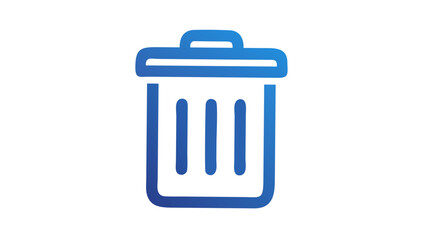 Blue trash bin delete remove