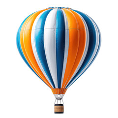 Fototapeta premium Brightly Colored Hot Air Balloon Floating Against Clear Sky in Relaxing Outdoor Landscape