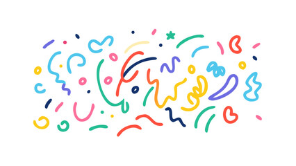 Fototapeta premium Colorful abstract doodles on a white background blue