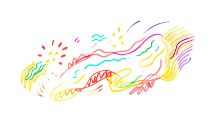 Colorful abstract wavy lines and dots background bright