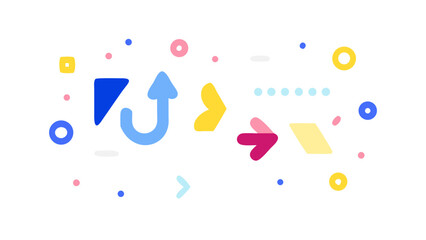 Colorful Arrows and Shapes blue yellow