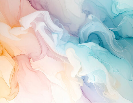 Abstract pastel swirls of color flowing like smoke or water