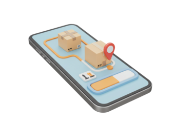 Isolated mobile phone with parcel tracking system and delivery confirmation slider
