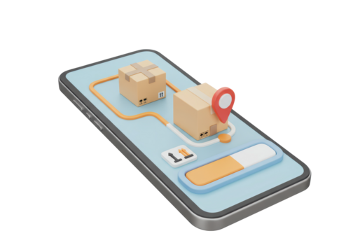 Isolated mobile phone with parcel tracking system and delivery confirmation slider