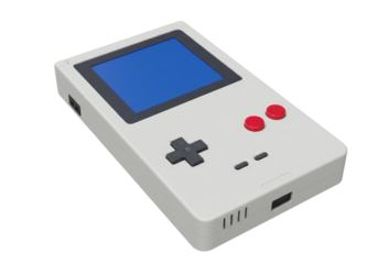 Isolated handheld game console. Retro portable video game device for old school gaming