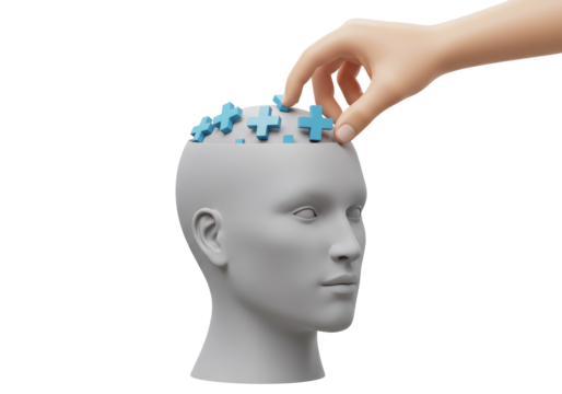 Isolated mind improvement brain enhancement head jigsaw pieces mental health solutions