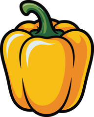 Bright yellow bell pepper illustration