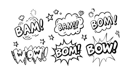 Comic Action Word Graphics doodle effect