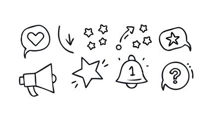 Communication and notification icons speech bubble