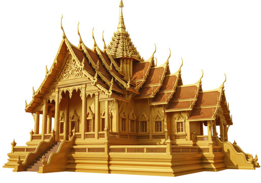 Isolated Thailand Temple, Royal Pavilion Mahajedipirom Built to Honor Kings of Chakri Dynasty