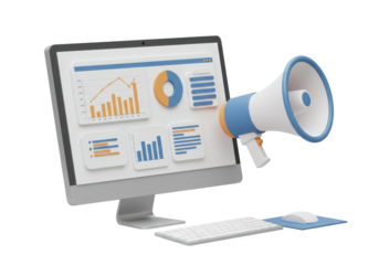 Isolated promotional analytics marketing using a monitor and megaphone for communication