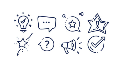 Doodle Icons for Communication and Success idea