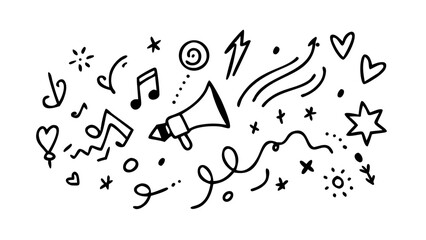 Expressive Doodle of a Person with a Thought Bubble