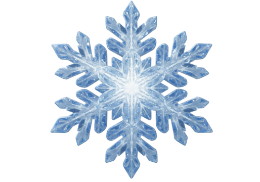 Isolated shimmering six pointed snowflake shape, winter season celebration, cool ice crystal