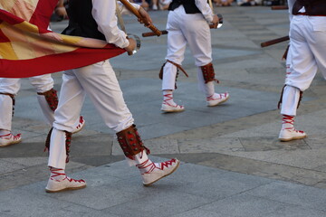 Basque folk dance in the street