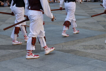 Basque folk dance in the street