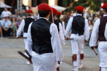 Basque folk dance in the street