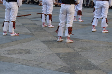 Basque folk dance in the street