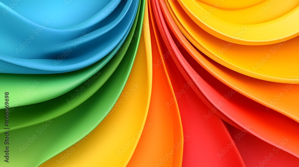 Poster the image shows an abstract, vibrant display of layered bands transitioning through a spectrum of co