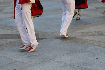 Basque folk dance in the street