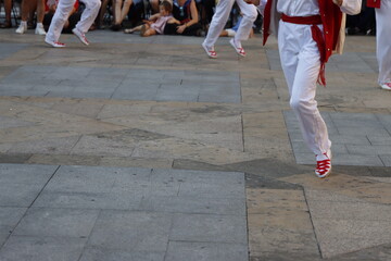 Basque folk dance in the street