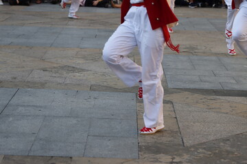 Basque folk dance in the street