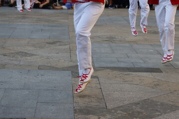 Basque folk dance in the street