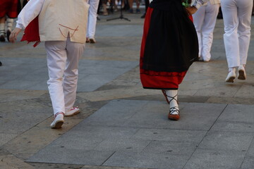 Basque folk dance in the street
