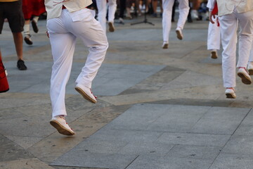 Basque folk dance in the street