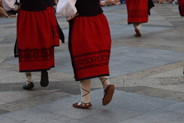 Basque folk dance in the street