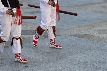 Basque folk dance in the street