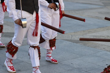 Basque folk dance in the street